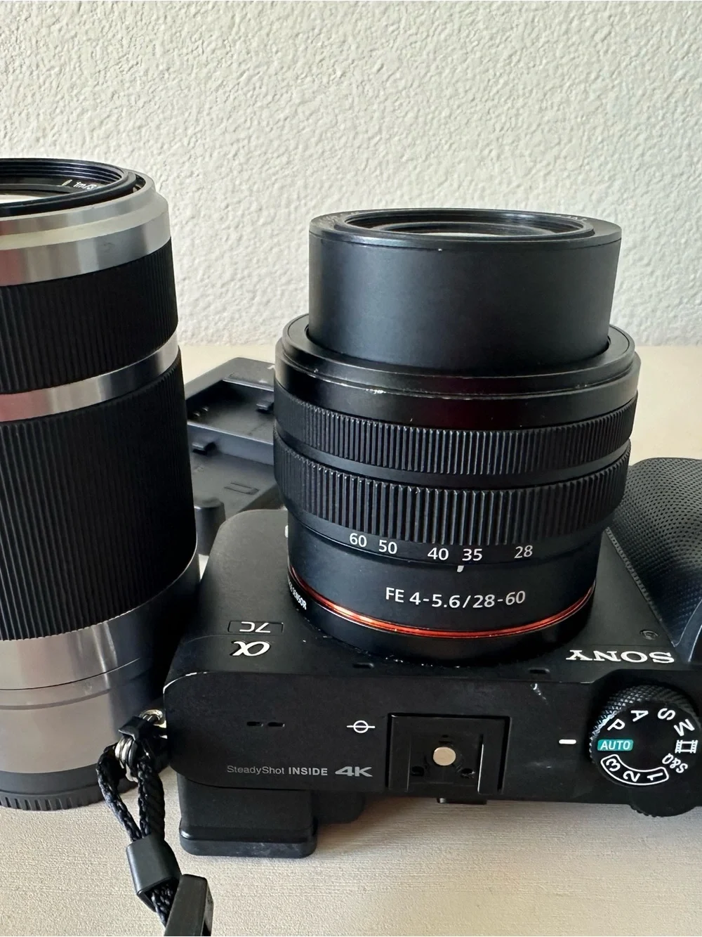 Sony Black Mirrorless camera Full frame 4K with 28-60mm and 55- 210mm Lense